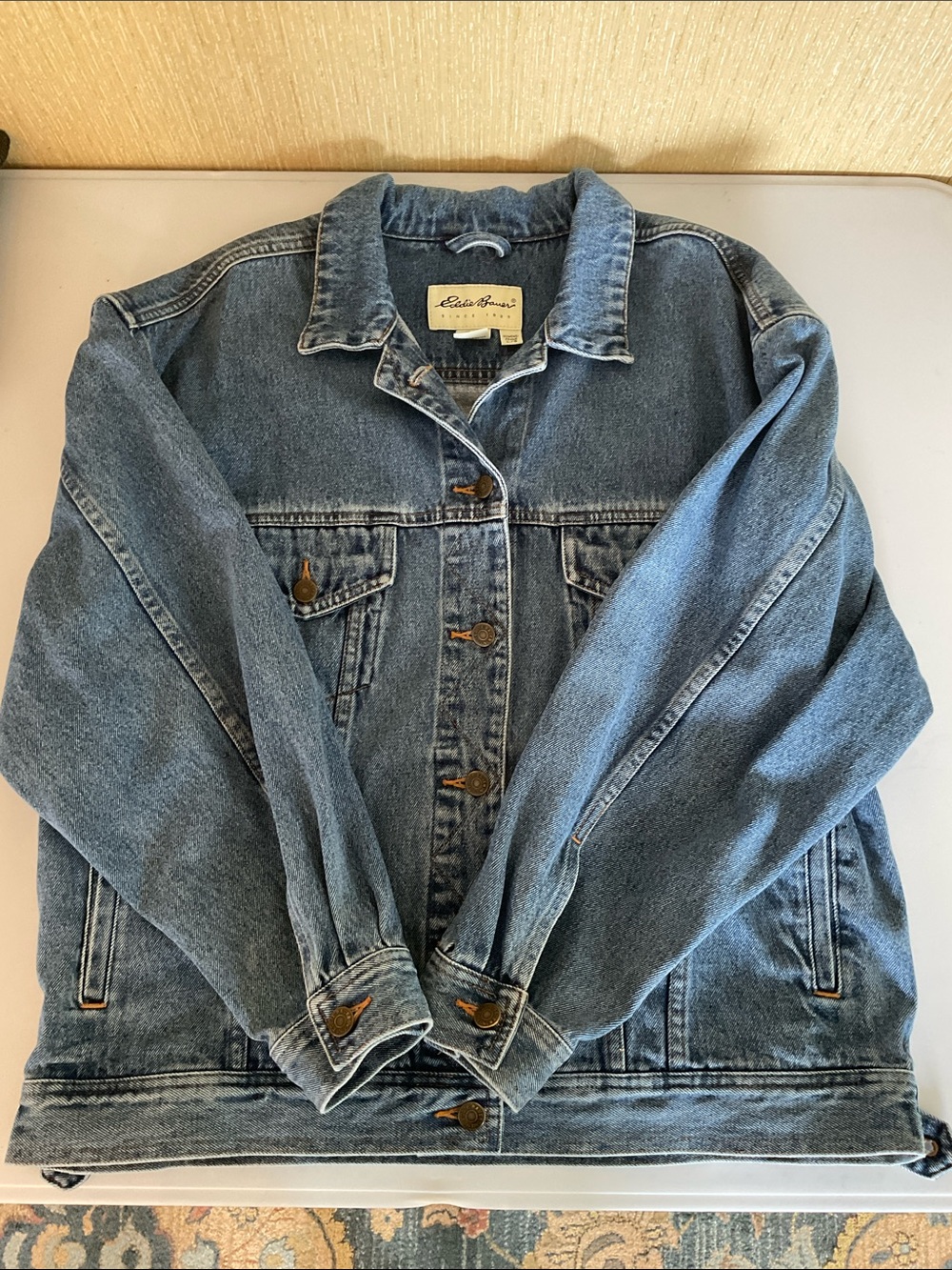 Eddie Bauer 100% Cotton Jean Jacket, Women’s Large, Like New